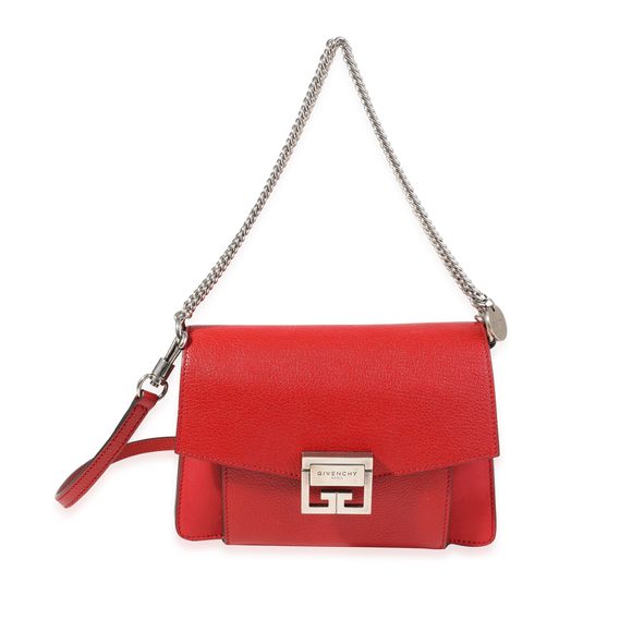 Givenchy Red Goatskin Small GV3 Shoulder Bag - Picture 3 of 7